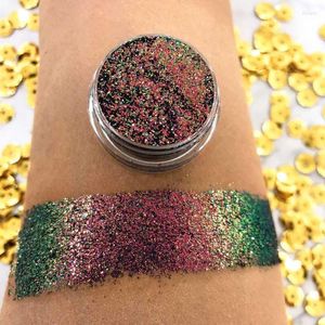 Oogschaduw glitter chroom oogschaduw poeder kameleon pigmenten waterdicht glanzende metalen losse feestmake -upgereedschap