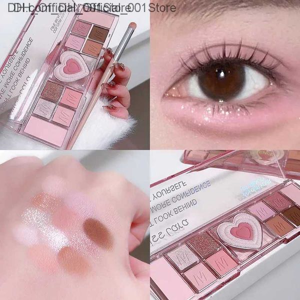Sombra de ojos Glitter paleta de sombra de ojos rosa Corea maquillaje dulce impermeable multifunción arte pigmento cosmeticsQ240229