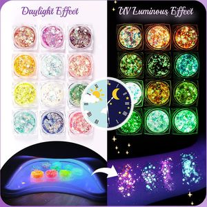 Oogschaduw Glitter Make-up Glow in The Dark Luminous Nail Face Hair Body Gel UV Holographic y Festival 230703