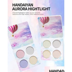 Oogschaduw Handaiyan kameleon Highlighter Palette Face Contour Make -up benadrukken Bronzer Glow Aurora Shimmer Eyeshadow Cosmetic K Dhind