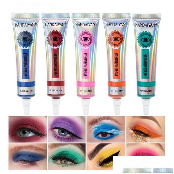 Sombra de ojos Handaiyan Crema mate Sombra de ojos Colorf Sombras Mti Fundación Duradera Fácil de usar Maquillaje Cosméticos Pigmento Gota del Dhdce