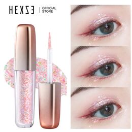 Eye Shadow HEXZE Glitter Liquid Eyeshadow Shinning Waterproof Eye Shadow Lighten Aegyo Sal Sparklig Shiny Strobe Eyes Makeup Decoration 231214