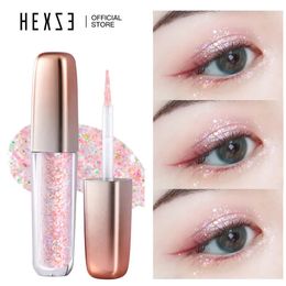 Eye Shadow HEXZE Glitter Liquid Eyeshadow Shinning Waterproof Eye Shadow Lighten Aegyo Sal Sparklig Shiny Strobe Eyes Makeup Decoration 231120