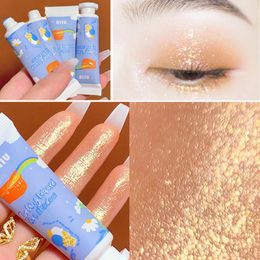 Oogschaduw High Lighter Lotion Liquid Eyeshadow Super glanzende parelmoer zijdeworm verhelderende monochrome make -up tslm1eye