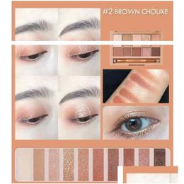 Sombra de ojos Huda Baby The Bed Desnudos Paleta de sombras de ojos 10 colores Maquillaje Desnudo Natural Desnudo Mate Brillo Brillo Pigmento Oro rosa Textu Dhptq