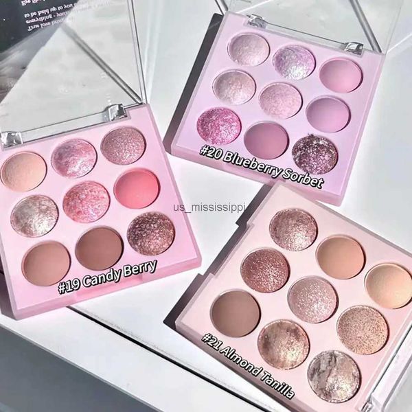 Sombra de ojos Helado Paleta de sombras de ojos Brillo Rosa Aegyosal Avena Leche Té Púrpura Sombras de ojos Tono fresco Maquillaje coreano Mujeres CosméticosL2403