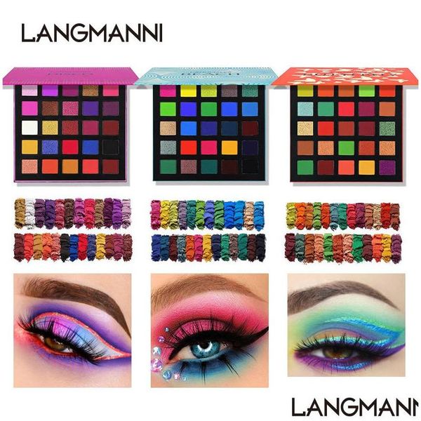 Ombre À Paupières Langmanni 25 Couleur Mat Palette De Fard À Paupières Nacré Longue Durée Maquillage Naturel Shimmer Glitter Drop Delivery Santé B Dhjda