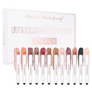 Oogschaduw/voeringcombinatie 12 kleuren oogschaduwstickset Pro Waterproof Matte Pearl Shimmer Oogschaduwpotlood Oogschaduwsticksets Make-up Geschenken Hoog 230705