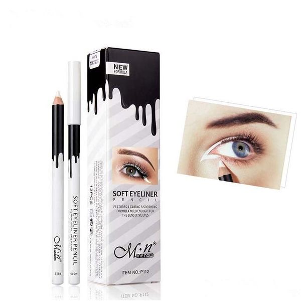 Combinaison ombre à paupières/liner 12 pièces/ensemble crayon eye-liner blanc Lot Menow maquillage imperméable longue durée crayons à lèvres cosmétique Dr Dhim5