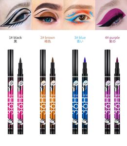 Oogschaduw/voering combinatie 12 stuks/set duurzame vloeibare eyeliner pen waterdicht bruin blauw paars eyeliner pen groothandel make-up eyeliner pen 230704