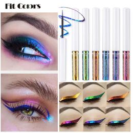 Lidschatten-/Liner-Kombination, 6 Farben, flüssiger Eyeliner, wasserfest, langlebig, perlmuttartig, glitzernd, metallisch, glänzend, Lidschatten, Highlight-Augen-Make-up, 231012