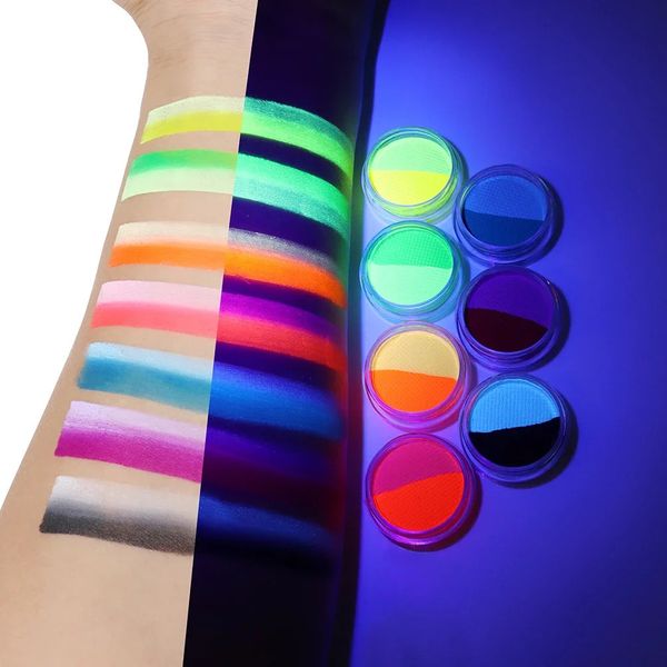 Combinación de sombra de ojos/delineador 7 unids/set colores dobles delineador de ojos activado por agua brillo UV ojo cuerpo pintura facial gráfico retro Hydra delineador de ojos 14 colores maquillaje de ojos 231207