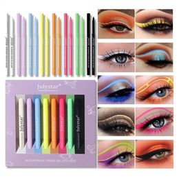 Combinación de sombra de ojos/delineador 8 unids/caja juego de delineador de ojos de colores impermeable delineador de ojos lápiz de gel de larga duración mate delineador de ojos maquillaje cosmético belleza crema colorida 231109