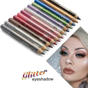 Combinatie oogschaduw/voering Aantrekkelijke glitter eyelinerpotloden - 12 metallic kleuren eyeliners Oogschaduwpotloodset Natuurlijke langdurige make-uppotloden 230726