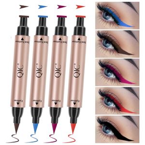 Oogschaduw Liner Combinatie Zwarte vloeibare eyeliner professionele waterdichte bruin blauw paarse eyeliner met stempel marker gel potlood cosmetica make-up 231102