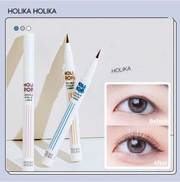 Combinación de sombra de ojos/delineador Holika Aegyo-sal Shadow Pen Delineador de ojos líquido Contorno de párpado doble Color marrón Mujeres Maquillaje de belleza Cosméticos 231115