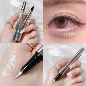 Lidschatten/Liner-Kombination, liegender Seidenraupenstift, Glitzer, flüssiger Eyeliner, Bleistift, Make-up, Lidschatten, langlebig, wasserfest, Textmarker, Kosmetik, 231115