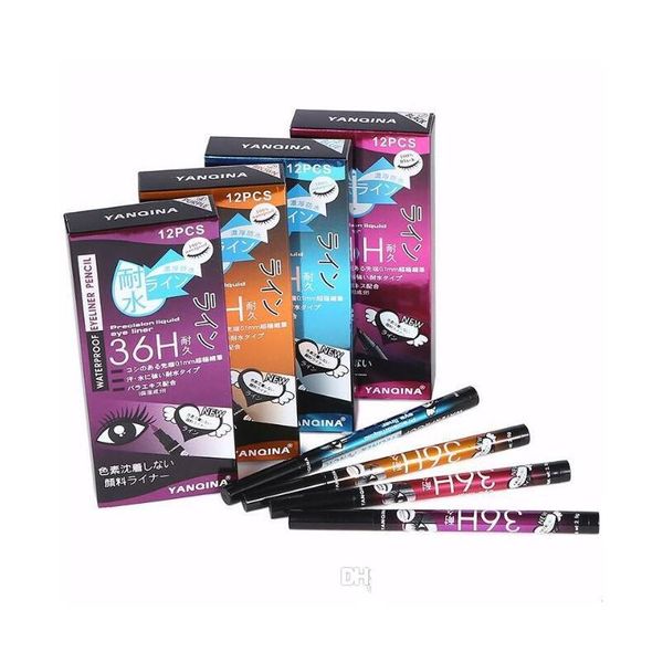 Combinaison Ombre À Paupières / Doublure Yanqina Eyeliner Crayon Étanche Aiguiser Doublure Liquide Yeux Professionnels Maquillage Stylo Drop Delivery Heal Dh82E