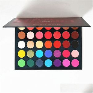 Sombra de ojos Maquillaje Color Studio 35 colores Polvo prensado Brillo Mate Sombra de ojos natural Paleta Maquillaje Gota Entrega Salud Belleza E Dh2Kp