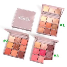 Maquillage d'ombre à paupières 9 couleurs Palette de fard à paupières Clavier étanche Bout des doigts Citrouille Mat et Shimmer Drop Livraison Santé Beauté Yeux Dhhq9