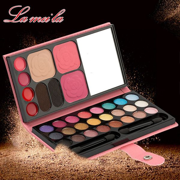 Sombra de ojos Maquillaje Paleta de sombras de ojos Venta al por mayor 33 Combinación de colores Bolsa de cuero Sombra de ojos Pan Blush Lipstick Powder Brow Powder Set 230724