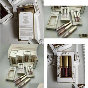 Oogschaduw make -up Stila vloeibare oogschaduw voor elegantie 3 kleuren glanzende bronzer goud set drop levering gezondheid schoonheidsogen dh7s5