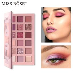 Oogschaduw MISS ROSE 18 kleuren HUDA Parelmoer Matte Oogschaduw Professionele Kleur Make-up Veelkleurige Oogschaduw Disc 231031