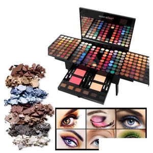 Sombra de ojos Miss Rose Paleta 180 colores Mate Shimmer Powder Blush Contorno de cejas Kit de belleza Forma de piano Caja Drop Entrega Healt DH4FU