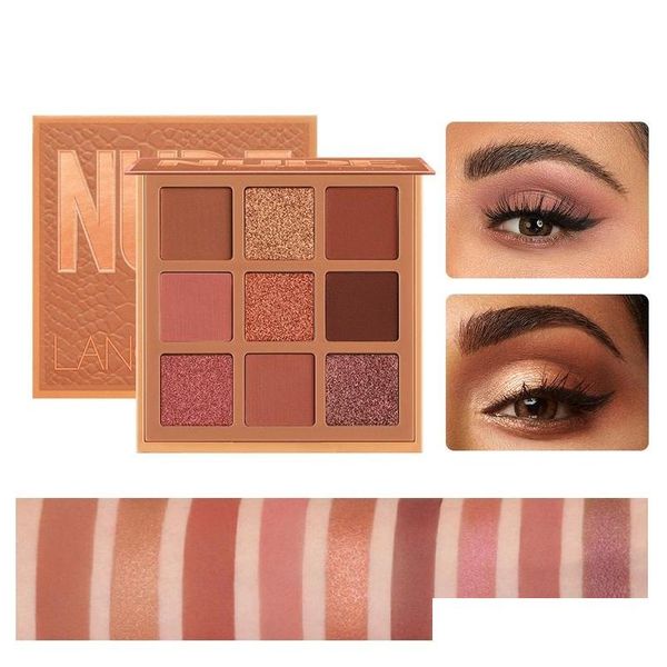 Palette de mode d'ombre à paupières 9 Kleuren Matte Oogschaduw Glitter Shade Make-up Naakt Make Set Korea Makeup Cosmetic Drop Livrot Health Bea Dhuhd