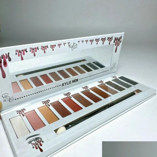 Palette de fards à paupières nus et fumés, maquillage pour les yeux, Kylie Jenner, 12 couleurs, paillettes mates, chaleur, avec livraison directe, Dhu7C