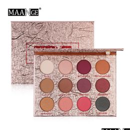 Sombra de ojos Nueva llegada Sombra de ojos encantadora Paleta de maquillaje de 16 colores Brillo mate Polvo pigmentado Entrega de gotas Salud Belleza Ojos Dhjo2