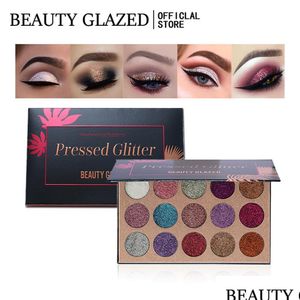 Ombre à paupières New Pressed Glitter Beauty Glazed 15 Couleur Paillettes Palette Fard À Paupières Surligneur Shimmer Maquillage Rop Livraison Santé Yeux Dhra5