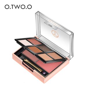 Ombre à paupières O TWO O 2 en 1 Palette de fard à paupières 6 couleurs Palettes de fard à joues pour le visage Kit de maquillage de pigments imperméables 230718