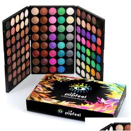 Sombra de ojos Popfeel 120 colores Paleta de sombras de ojos Earth Natural Nude Smoky Mti Color Maquillaje Paletas Entrega de gotas Salud Belleza Makeu Dhly6