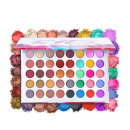 Sombra de ojos Popfeel 40 colores Paleta de sombras de ojos mate Tonos de maquillaje Brillo altamente pigmentado Duradero Pigmentos de neón impermeables Drop Deli Dh9Bd