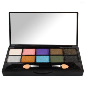 Sombra de ojos Etiqueta privada Paleta de sombras de ojos pequeña de 10 colores Estilo de viaje portátil Maquillaje a granel personalizado