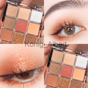 Sombra de ojos Paleta de sombras de ojos profesional 9 colores Brillo mate Paleta de maquillaje de ojos a prueba de agua de larga duración Juegos de maquillaje suave Maquillaje coreano x0804