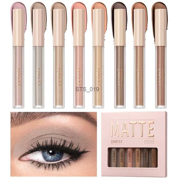 Sombra de ojos QIBEST Juego de sombras de ojos líquidas mate de 8 colores Sombras de ojos impermeables de larga duración Sombra de ojos blanca desnuda de secado rápido Cosméticos de maquillaje L231115