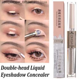 Oogschaduw schaduwprimer waterproof matte oogcrème duurzame make-up 2 in 1 parel vloeibare schaduwQ240229