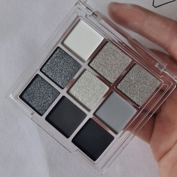 Paleta de sombras de ojos, resistente al agua, nueve rejillas, pigmentos de estilo oscuro, cosméticos, belleza, maquillaje ahumado, sombra de ojos mate nacarado, ojos grises