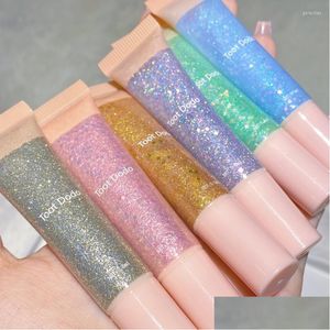 Sombra de ojos Diamante brillante Lentejuelas Sombra de ojos líquida Brillo Brillo de larga duración Fiesta impermeable Ojos de boda Belleza Maquillaje Cosméticos Dhqih