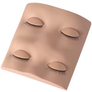 Maniquí de cabeza de silicona con sombra de ojos con modelo de práctica de ojos extraíbles para entrenamiento de pestañas 230211