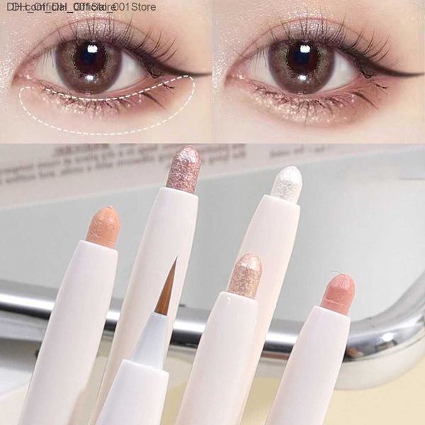 Sombra de ojos Resaltador brillante perla como lápiz de seda lírico impermeable de larga duración lápiz para ojos brillante maquillaje de ojos rosa mate Q240229