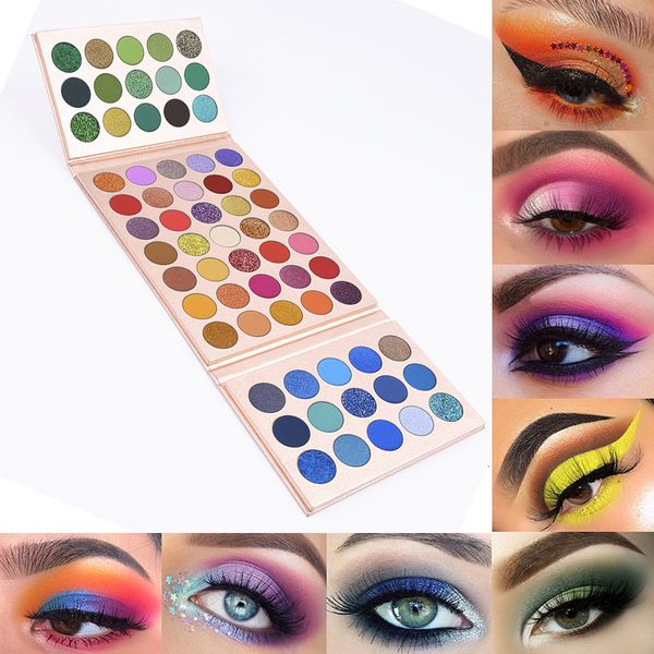 Sombra de ojos VERONNI 65 colores Paleta de sombras de ojos Conjunto de maquillaje colorido Alto pigmento Brillo Mate Brillo Pro Kit brillante 230809