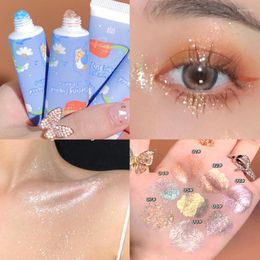 Oogschaduw waterdichte diamant glitter vloeibare oogschaduw helder maken markeerstift liggend zijdeworm langdurige make-up glinstering cosmetica