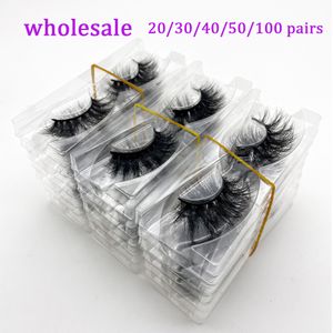 Oogschaduw Groothandel 20304050Pairs Wimpers 3D Mink Wimpers Handgemaakte Pluizige Dramatische Wreedheid Gratis Valse Make-up 230211