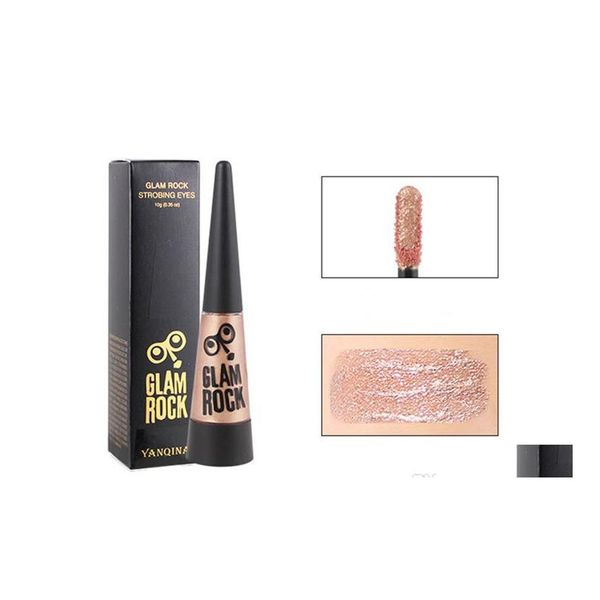 Sombra de ojos Yanqina Crema de sombra de ojos líquida metálica 10G Impermeable Diamante de larga duración Oro Sier Rose Red Glitter Drop Delivery Heal Dhum5