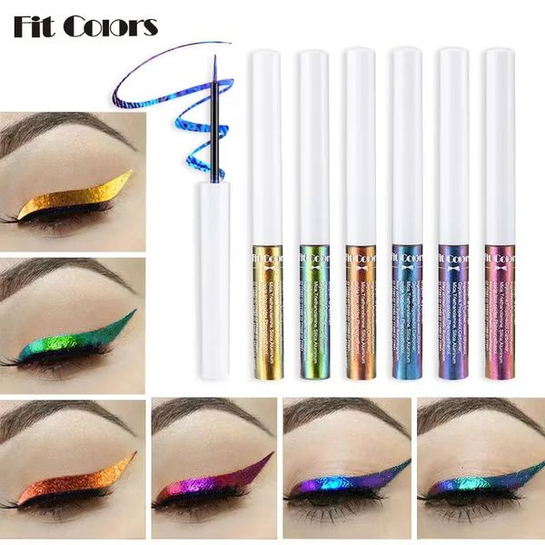 Eye ShadowLiner Combinaison Caméléons Eyeliner Liquide Perle Brillant Brillant Métallique Fard À Paupières Liner Multi Chrome Couleur Aurora Maquillage Pour Les Yeux Glitter Pigment 231201