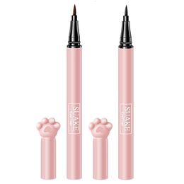 Eye ShadowLiner Combinatie Vloeibare waterdichte eyeliner pen met schattige kattenpoten sneldrogende mechanische vrouwelijke make-up tool 230719