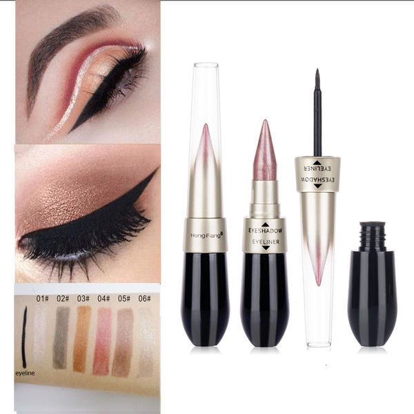 Eye ShadowLiner Combination Sombra de ojos de doble cara natural lápiz crema brillante crayon pink stick 230719